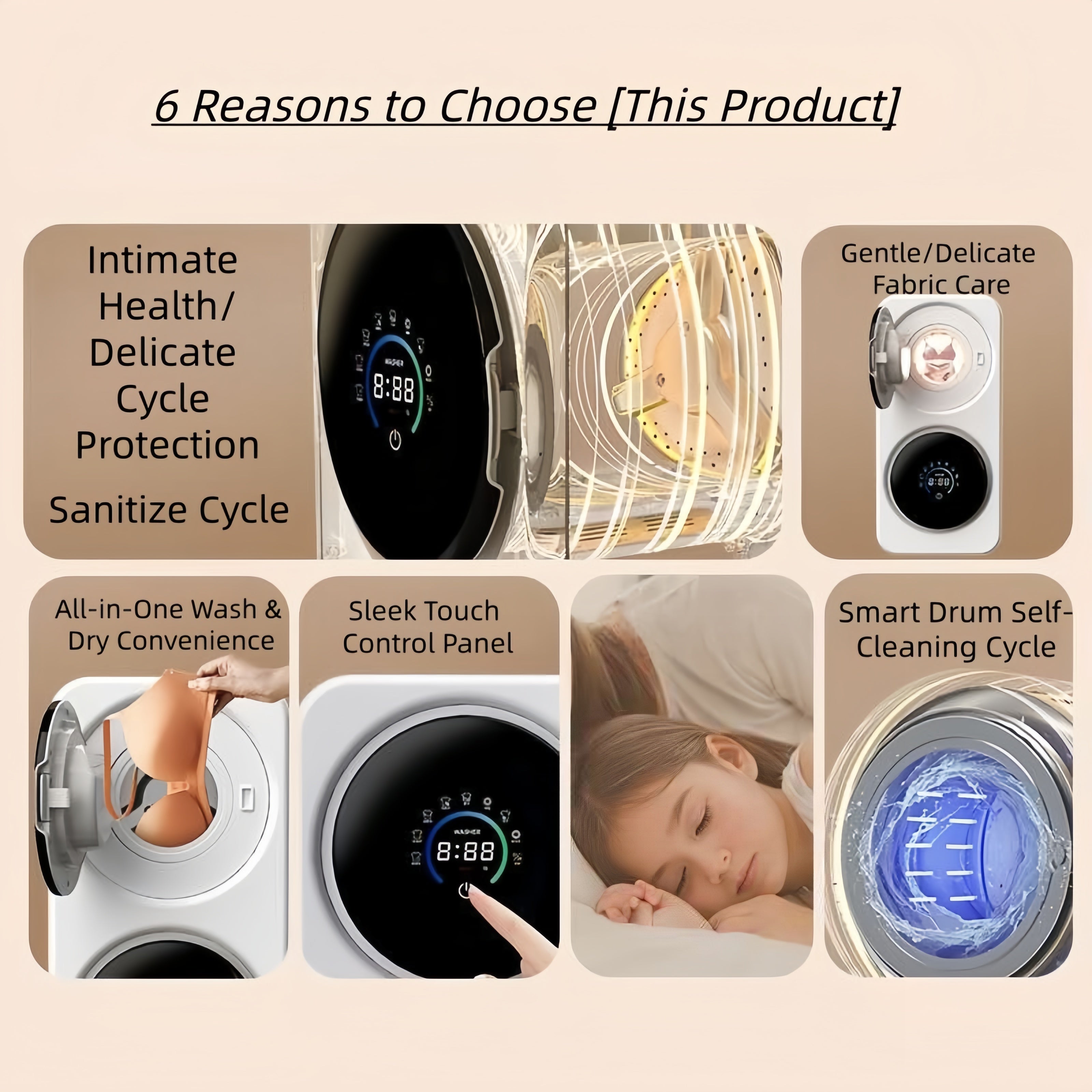 White Dual-Drum Washer/Dryer Combo (All-in-One, Compact, Desktop or Wall-Mount)